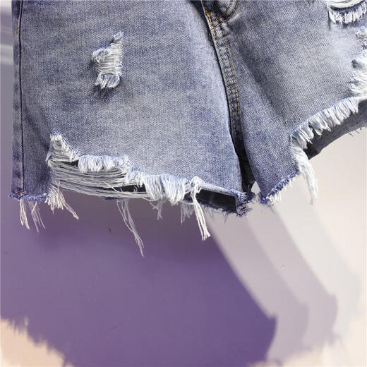 Xiangyunge 2025 NOUVEAU SUMBRE STYLE DE BISTOIRE DE DENIM RÉPOSÉ POUR LES FEMMES AVEC LA FAT MM SLAPT SLAMING LEG-LEG A-LINE PAPT TRENDY BLUID BLUE 9767 S 90-100JIN [Jin est égal à 0,5 kg]