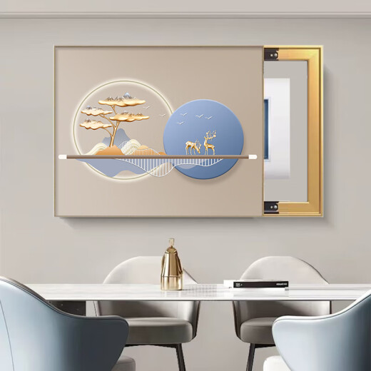 Pintura de caja de medidor de lujo de luz moderna personalizada Cubierta de caja eléctrica atmosférica simple Pintura colgante Nuevo interruptor multimedia pared T12588 55*45 acomodar la longitud horizontal 45 altura vertical 35 hidráulico