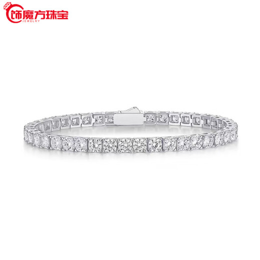 Guanpuge Fat Donglai same style pt950 platinum moissanite bracelet high quality new full diamond moissanite feminine temperament light luxury 925 silver 10 points moissanite bracelet + certificate + 15.5cm