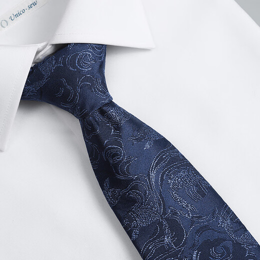 LOPOM男士国风复古锦鲤纹理刺绣结婚新郎伴郎商务正装领带男礼 ENTG049