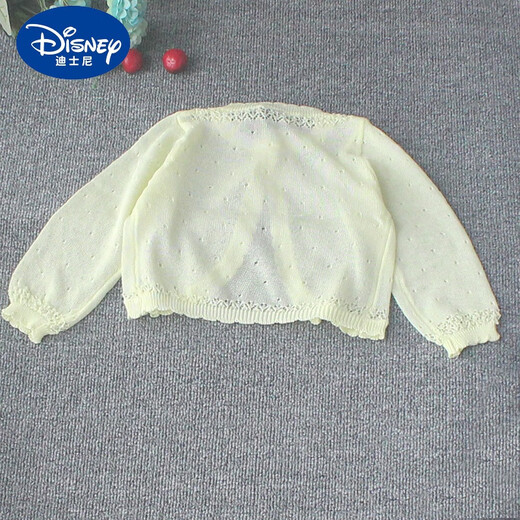 Disney Girls Schal mit Sommer dünne kühle Imitation Leinen Baumwolle Baby Klimaanlage Strickjacke Kinderprinzessin Sonnenschutz Jacke Gelb 140 [Empfohlene Höhe 120-130 cm]