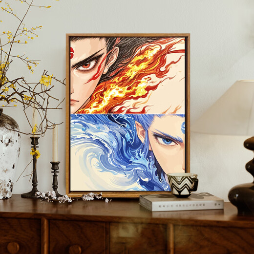 Nezha 2 peripheral decoration painting 05 new style of Demonic Child's No Sea digital oil painting DIY hand-painted graffiti cartoon sense LL12178 50*70cm thick solid wood inner frame + beautiful outer frame [