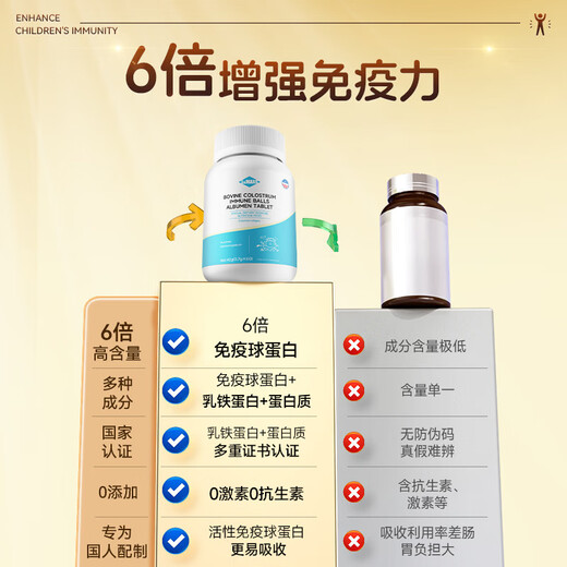 L / MAXS American Bovin Colostrum Immunoglobuline améliore l'immunité et améliore la lactoferrine 2 bouteilles de comprimés de calcium pour les enfants atteints d'une forme physique médiocre