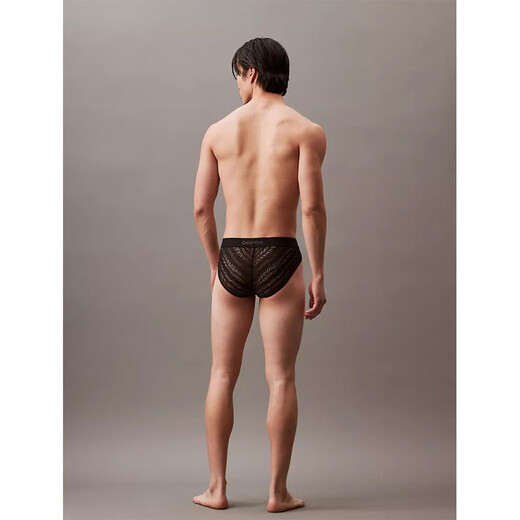 Calvin Klein men's sports briefs, lace thong, same color elastic logo waistband, breathable and comfortable NB3857 black - 1 pair S