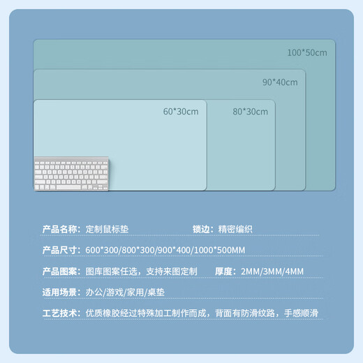 顺财神文字鼠标垫可爱女生办公桌垫大号宿舍笔记本电脑键盘垫防滑 GW-1517 2mm x 600x300mm