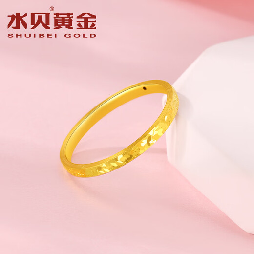 Water shell gold pure gold 999 crushed ice ring gold ring for women, small gram weight birthday gift, 12 rings + gold weight about 1 gram (face width about 2.1mm) More refunds, less compensation