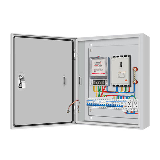 G CDQCN three-phase electric meter box complete set of distribution box surface-mounted outdoor power waterproof box 380v household electric box finished power cabinet Chint meter configuration 1 light white in stock