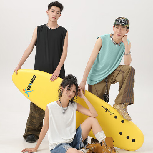 名创优品（MINISO）冰丝背心男2025新款防晒透气男士运动健身无袖坎肩t恤 白 XL