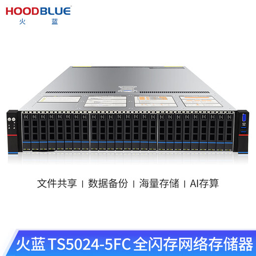 HOODBLUE TS5024-5FC All-Flash NAS Network Memory 24 bits Ai Cloud Computing Disk Array U.2 U.3 High Performance SSD Storage Server Workstation TS5024-5FC-24TB