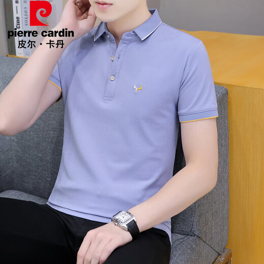 皮尔卡丹（pierre cardin）珠地棉短袖t恤男士潮流2025夏季新款商务青年翻领POLO半袖上衣服 683白色 3XL