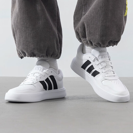 阿迪达斯 （adidas）板鞋男鞋 2025夏季新款运动鞋低帮透气休闲鞋耐磨轻便小白鞋 皮面透气小白鞋/主推款 42 （内长260mm）