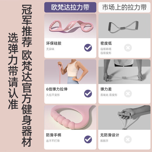 Oufanda elastic band stretch belt 8-figure tensioner Pilates tension rope eight-figure arm strength open back and shoulder female fitness equipment