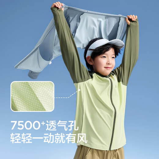 Zuoxi Boys Sun Protection Clothes Children's Summer Thin Jacket 2025 New Boys Cool Skin Clothing Blue 120