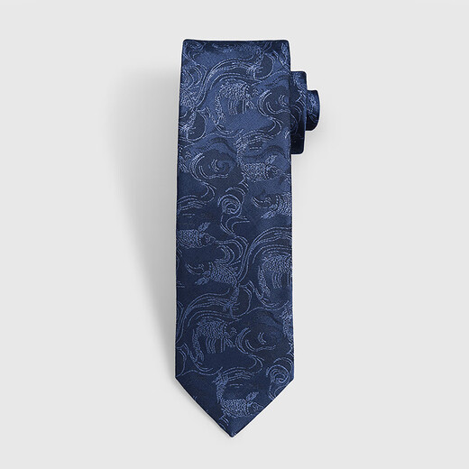 LOPOM男士国风复古锦鲤纹理刺绣结婚新郎伴郎商务正装领带男礼 ENTG049