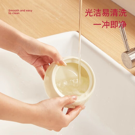 WELLMEET salt shaker large capacity ceramic with spoon lid kitchen household high temperature resistant chili oil lard seasoning jar spice storage box no handle milk white 400ml - free spoon