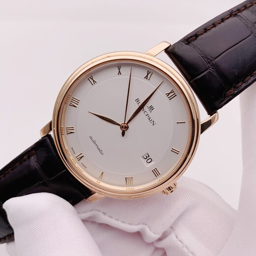 [SECUESTA 99 NUEVO] Blancpain (Blancpain) 6654 Men's Watch Classic Series Mechanical Watch Watch Fase Mes Mes Muestra de productos de lujo de segunda mano 38 mm Rose de oro rosa Placa blanca 6223-3642-55B