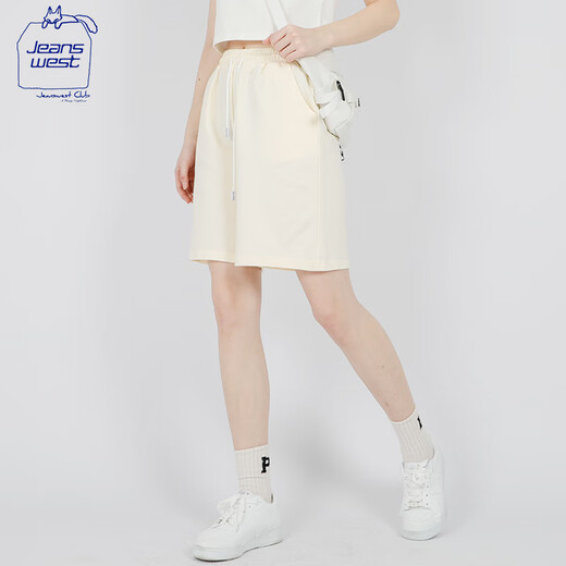 JEANSWEST CLUBJEANSWEST five-point pure cotton shorts for women to wear with lace-up, new style for small people, slim, comfortable and versatile casual shorts