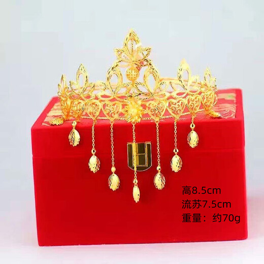 DUALMELLA new gold-plated bridal crown tassel blonde ornaments wedding phoenix wedding tiara wedding luxury gold ornaments 2-layer feather crown 73g