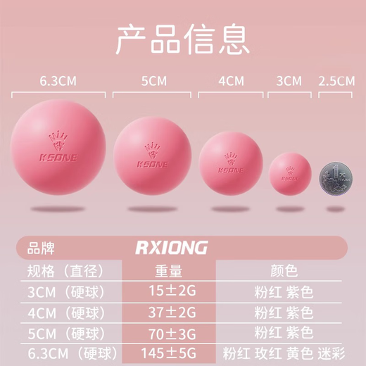 Maifet Beckenboden Myofasziale Bälle, Perineumentspannung, High-End-Hüftnackenmembran 5 cm Yoga Speziales Training für Erwachsene, Pink 3 cm [Massage und Entspannung der kleinen Muskelgruppe]