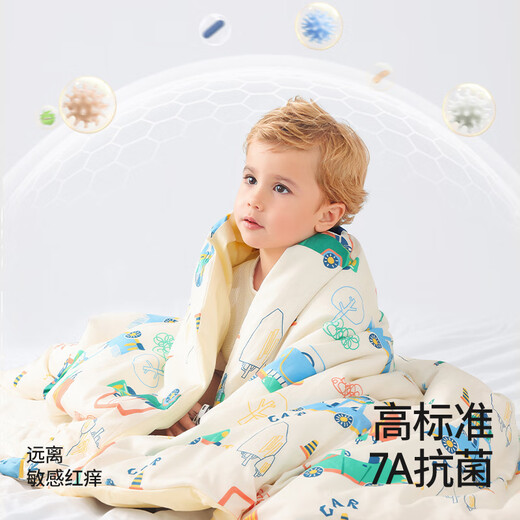 Betas Kindergarten quilt seven-piece set of spring and summer silk quilts children's nap crib linen Honey lamb