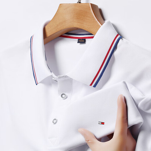 WBWU Offizielle Marke Polo-Hemd für Männer kurzärmelig T-Shirt Dünne Lose Lappel New Casual Top TM Black-698 4xl (Empfohlen 180-200jin [Jin ist gleich 0,5 kg])