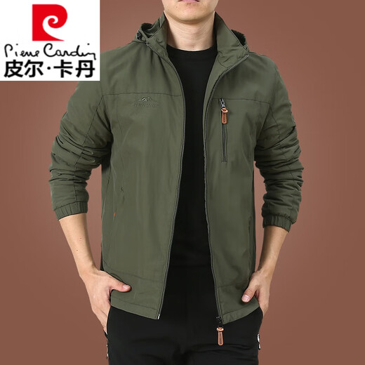 Pierre Cardin Outdoor Herrenjacke Herbst und Winter 2025 Neue Herbsttiete mittleren Alters mittleren Alters und Herrenfrühling und Herbst Dicke 9898 Khaki plus Samt M.