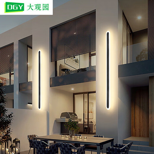 Grand View Garden Outdoor Wall Lights Minimalist Outdoor Indoor Long Strip Light Villa Fence Gate Bright Courtyard Column 003 9227-80cm-Neutral Light-25w-Full Spectrum