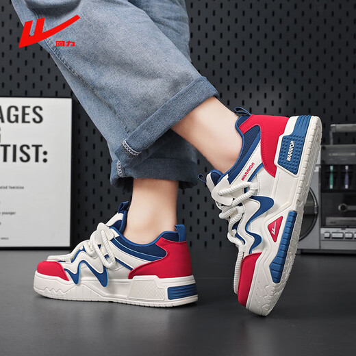 Huili Board Schuhe Paar Trendy Schuhe Frühling, Sommer und Herbst Atmungsbezüglich Doppel-Mesh-Brot-Schuhe Herren lässige Schuhe Frauen Nicht-Rutsch-Sportschuhe Student Großgröße Rice Blau rote Single-Schicht SM4840m 42