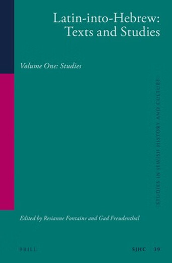 Buch Latin-into-hebräisch: Texte und Studien: Band 1: Studien lateinisch für Hebräisch: Texte und Studien Band 1: 9789