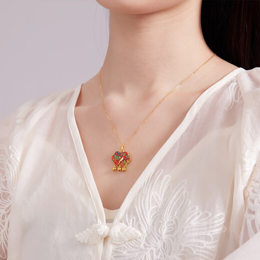 Safir 18K gold pendant, enamel for women, happy birthday, happy pendant for girlfriend, birthday gift, single pendant