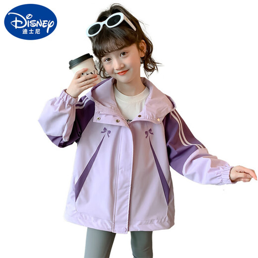 G.DUCKKIDS girls spring clothing windproof jacket children's clothing 2025 new fashionable big children's hooded girl spring and autumn top purple 150 cm