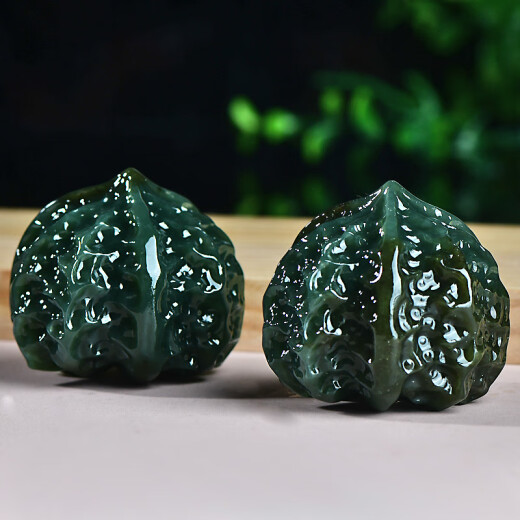 千载一玉保价618和田玉手把件 青玉核桃把玩件玉石摆件节日礼物送长辈 款一青色款QZM7027i