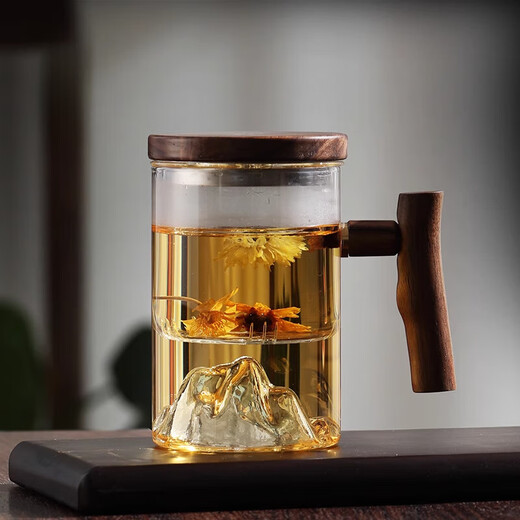 Pangdonglai quality Japanese tea ceremony cup for personal special tea cup tea water separation men's tea cup LB 9194 Hongya three-piece cup beech wood 450ml/ 200mL (inclusive)-400mL (inclusive)/