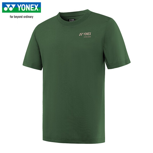 YONEX2025新款尤尼克斯羽毛球服速干短袖男女T恤环保系列运动上衣16833 男款 16833CR 橄榄绿 M
