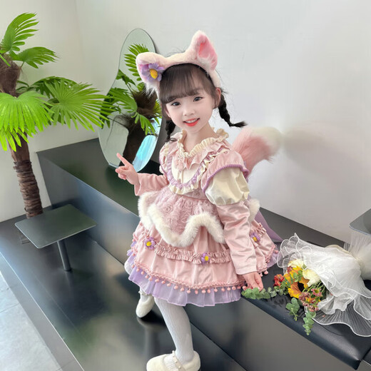 G.DUCKKIDS小黄鸭童装玲娜贝尔公主裙夏季女童连衣裙洋气洛丽塔宝宝生日裙子 6621春秋款 90 尺码1~2岁【 80-90cm】