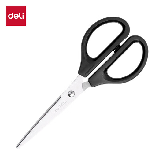 得力(deli)【超级爆款】170mm办公生活家用剪刀 中号剪子手工剪纸刀 办公用品 黑色0603