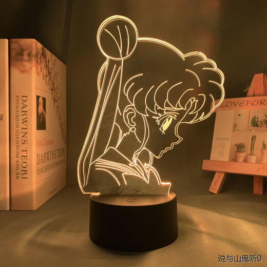 Sailor Moon periphere Figuren Moon's Wild Kaninchen Feuer Wilder Erde niedliche Glühbirne Stand -up -Karten -Ornament Nachtlicht Geschenk DM257 Mondhase (wiederaufladbares Modell) Bluetooth Audio 7 Farblichthalter