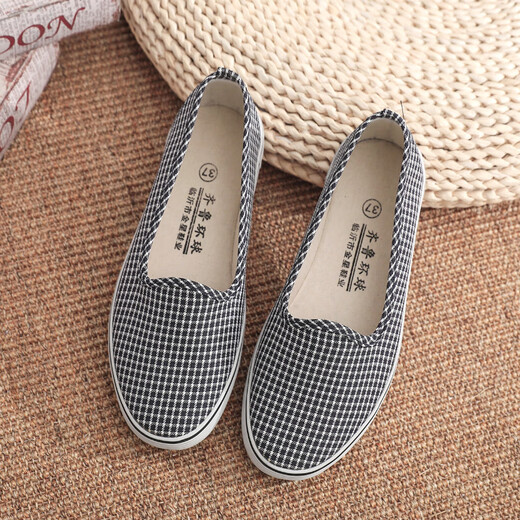 New spring and summer old Beijing cloth shoes wear-resistant non-slip soft sole for women with one-foot lightweight beef tendon sole work shoes single shoes 902 powder 35