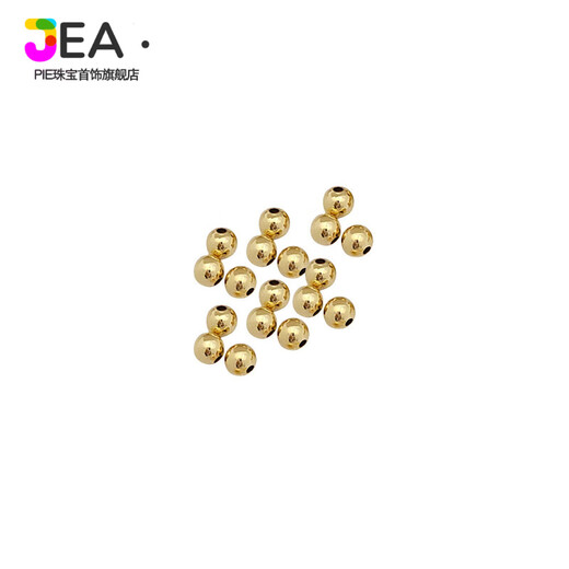 Jea.Pie boutique 18k gold loose beads color-preserving 14K gold-filled spacer beads 18K round gold beads diy bracelet necklace beaded silver Z175 14K gold 3mm round beads 100 pieces