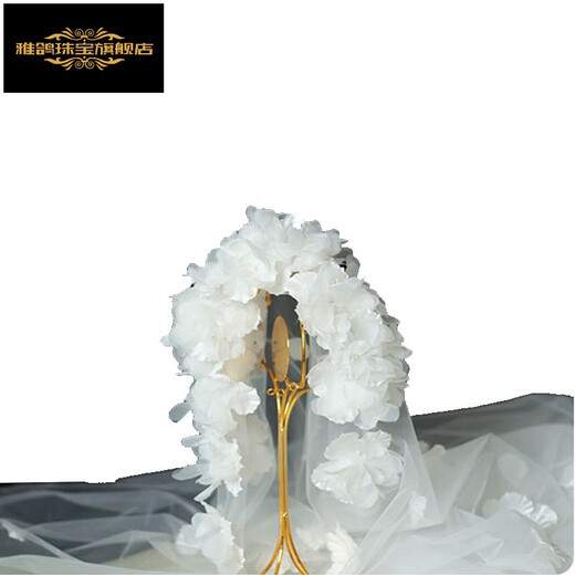 Ya ge Hochzeitszeitraum Original 2024 Neues Superfee Retro Blumenschwanz Schleier Braut Hochzeitskleiderzubehör Foto Requisiten Xianni 3 Meter lang * 1,5 Meter breit 175 cm oder mehr