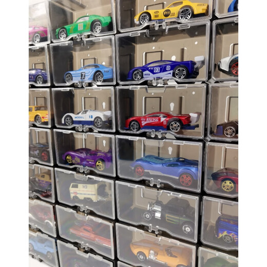 Dianhuai Car Model Display Cabinet Acrylic Hot Wheels Alloy Toy Car Storage Box Cabinet Toy Car Model Exhibition 40 Storage Boxes Without Car 2 Handles