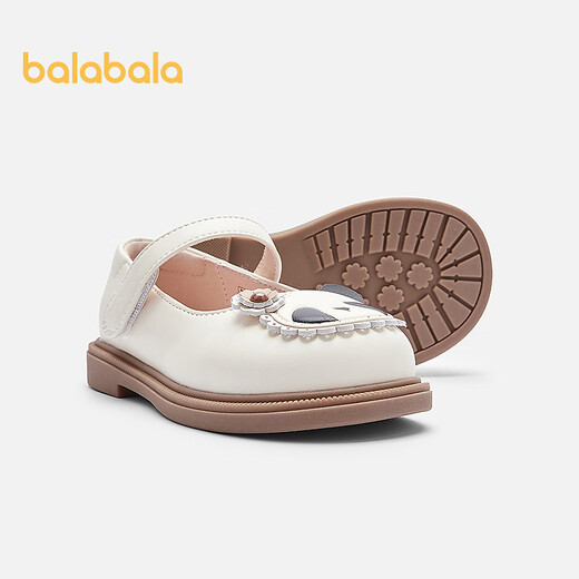 Balabala children's shoes children's princess shoes girls sandals summer new small leather shoes panda shoes cute off-white 10301 22