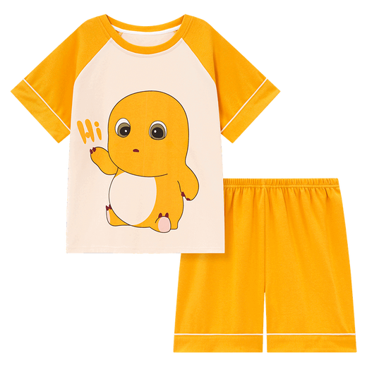 
Little Dragon Children's Pajamas Summer Boys Pure Cotton Shorts Shorts Boys Teen Cartoon Home Clothing Set T693# Come on Reader [Pure Cotton Set] M Size (Suggested High 153-160)