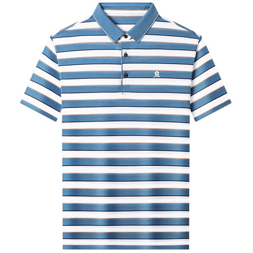 Mengtejiao Kurzärärmig T-Shirt Herren French High-End-Sommer 2025 Neuer Papa Anzug mittlerer Alters Streifen-Lappelpolo A829-Red M 165 Geeignet für 100-115jin [Jin entspricht 0,5 kg]