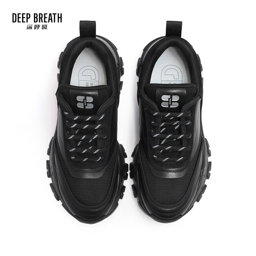 
DEEP BREATH Deep Breath Women's Shoes Thick Sole Fashion Strap Curved Daddy Shoes Casual Shoes AX12242 Black 34