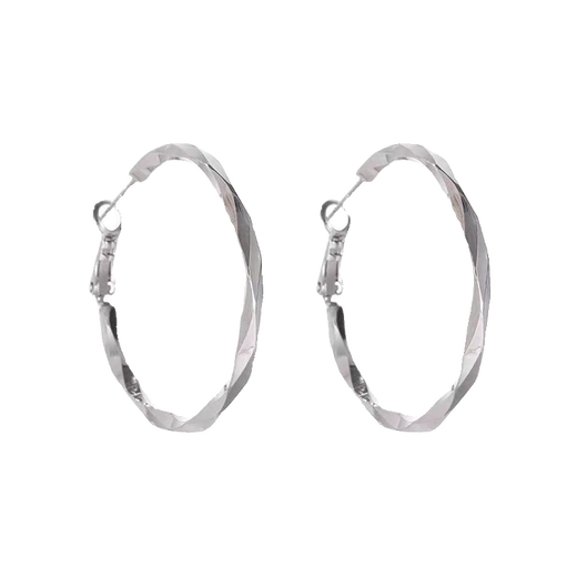 Guanpu Pavilion Fat Donglai's same style pt950 platinum plain hoop earrings PT950 large circle women's platinum earrings light luxury 520 free Mobius large earrings (inner diameter 3.5)