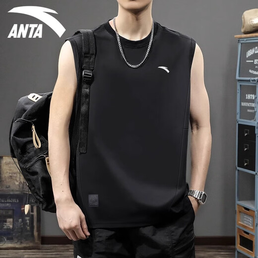 ANTA Sports Vest Men's Sleeveless T-shirt Men's Summer Basketball Training Wear Fitness Running Quick-Drying Clothes 7123-2 Pure White L