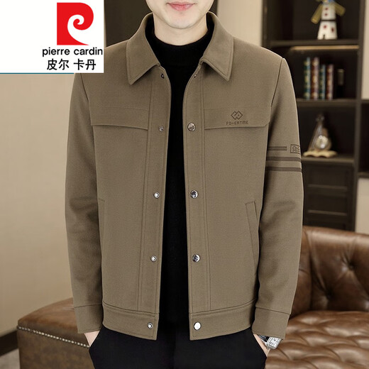 皮尔卡丹（pierre cardin）男装春秋新款帅气翻领夹克潮流休闲上衣 826灰色 【春秋款】 L 【115-130斤】