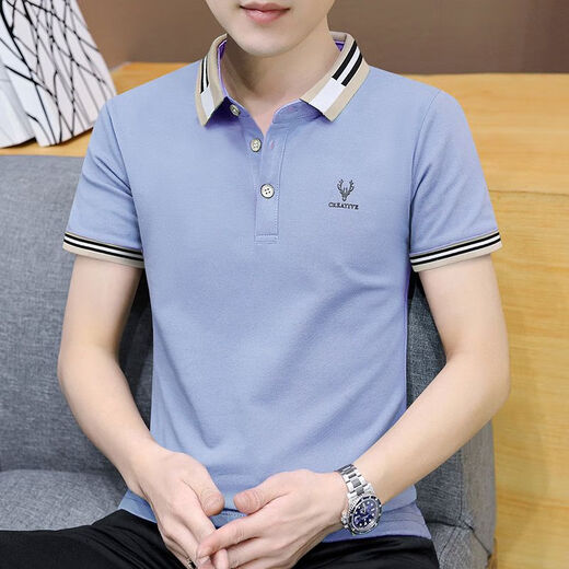 La nueva camiseta de manga corta para hombres de Woodpecker es la camiseta de la altura de verano para hombres, la camiseta de la camiseta de la sola manga de los hombres, el frijol verde XL (125-140Jin [Jin iguala 0.5 kg]))