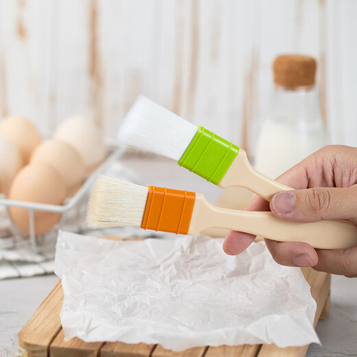 French Bakers Wool Brush Barbecue Brush Nylon Oil Brush Egg Liquid Mooncake Soft Bristle Brush Pancake Household Baking Brush 1 Plastic Handled Wool Brush/FB54203